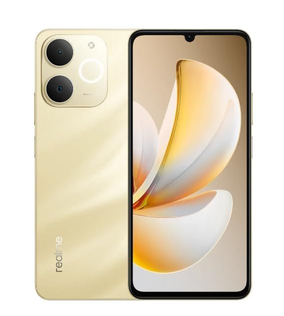realme P4 Lite (Beach Gold, 4GB, 128GB) | 13MP Camera | 6.74" 90Hz Display | T7250 Processor | 6300mAh Battery | 15W Charging