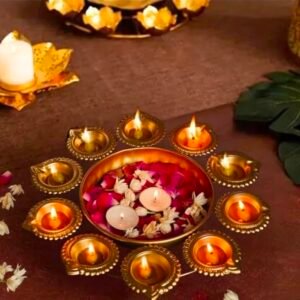 Decorative Diya Urli | Wedding Night & Diwali Room Decoration | Festive Home Décor Bowl | Ideal Gift for Events & Celebrations
