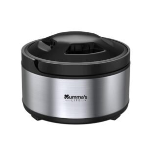 Mumma's LIFE Stainless Steel Thermoware Casserole with Lid for Roti/Chapati | Double Wall Insulated Hot Pot for Hot Meal/Chapati/Curry Set of 1 (1500ML), Silver