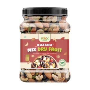 HighFresh Rozana Mix Dry Fruit 500GM | Healthy Mixed Nuts and Seed with Almonds, Cashews, Green Raisins, Seeds and More | Reusable Jar Pack | Panchmeva for Fasting and Gifting