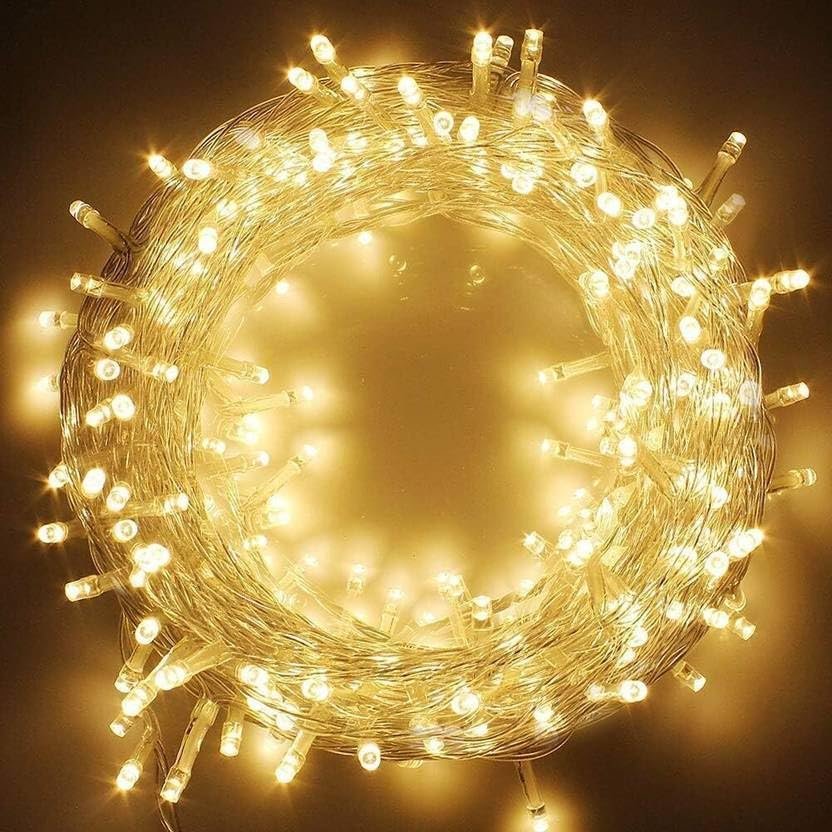 MPROW 11 Meter 40 LED Decorative Golden Still Led String Light | 36 Feet Single Colour Diwali Still Led Ladi String Light for Home Decor, Christmas, Diwali and Festive Decoration (Warm White)