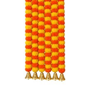 DIKANG Bell Marigold Garlands Decoration for Diwali Decor (Multicolor,5pc)