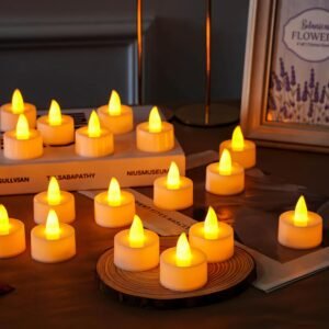 VERVENIX (Pack of 12 LED Tealight Candles, Battery Operated Flameless & Smokeless Decorative Lights for Diwali, Pooja, Christmas, Home & Party Decoration, Warm Yellow Glow