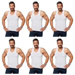Amul Comfy Men’s Vest | 100% Cotton Single Jersey Fabric | U Neck Sleeveless Innerwear | Ultra Soft Hand Feel | Seamless Body | Superior Comfort Color May Vary (Pack of 6)